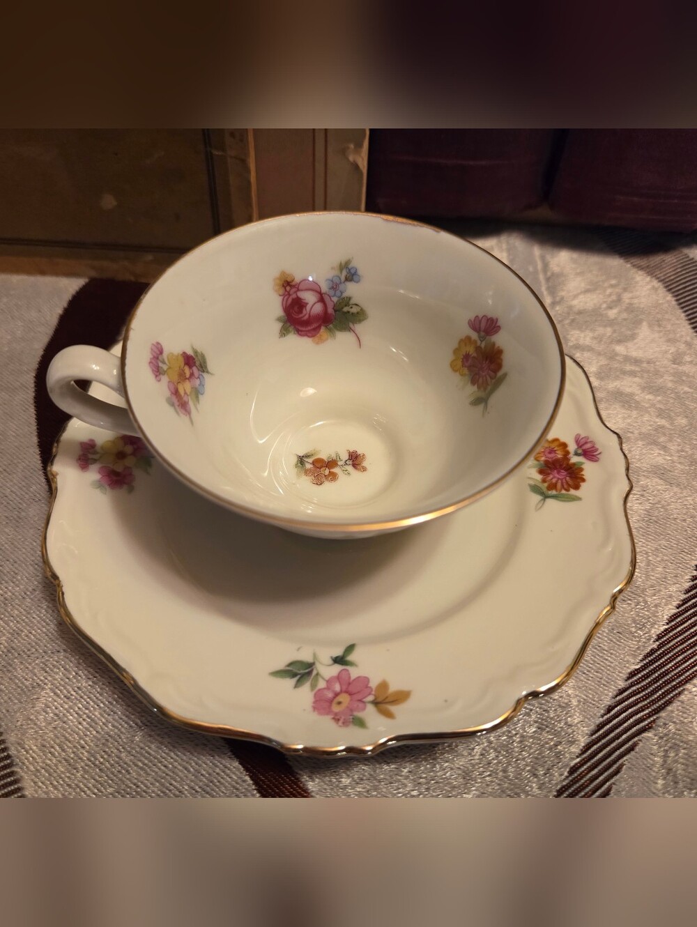 Made In Sweden Floral Demitasse Teacup & Saucer